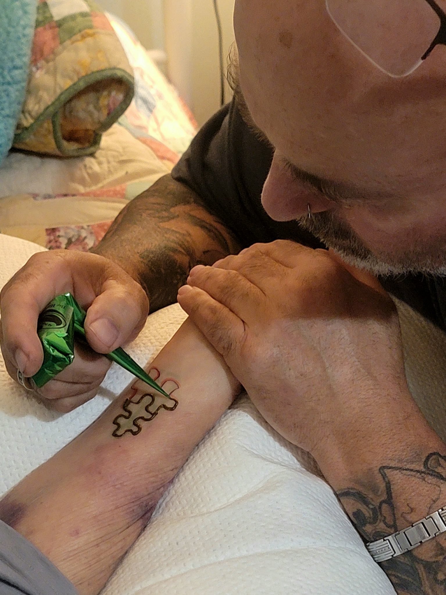 Puzzle piece matching tattoo story